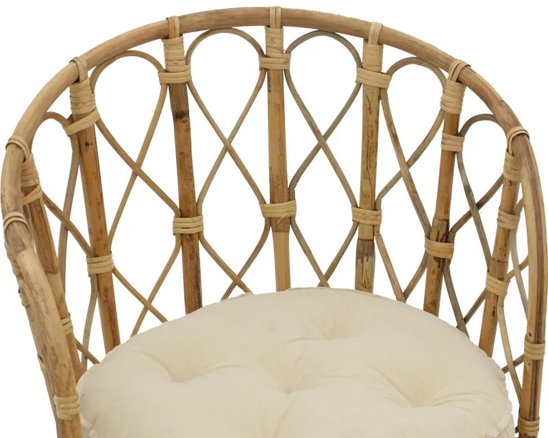 Πολυθρόνα Rostan Inart φυσικό rattan με μαξιλάρι 60x46x80εκ - 309-000001