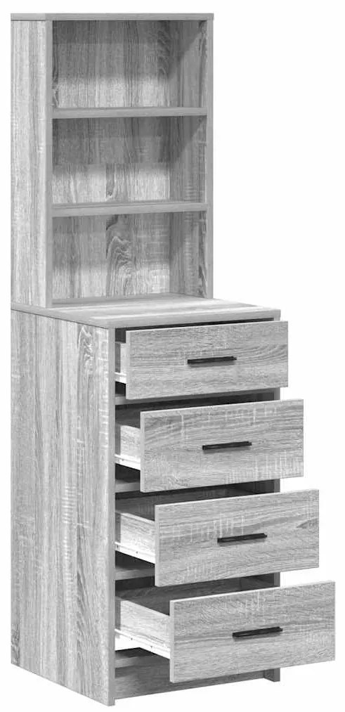 vidaXL Highboard Γκρι sonoma 40 x 41 x 135 εκ. Επεξεργασμένο ξύλο