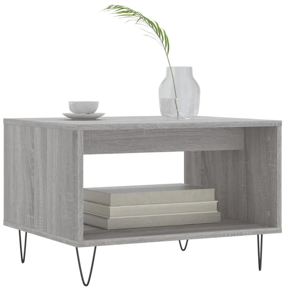 vidaXL Τραπεζάκι Σαλονιού Γκρι Sonoma 60x50x40 εκ. από Επεξεργ. Ξύλο