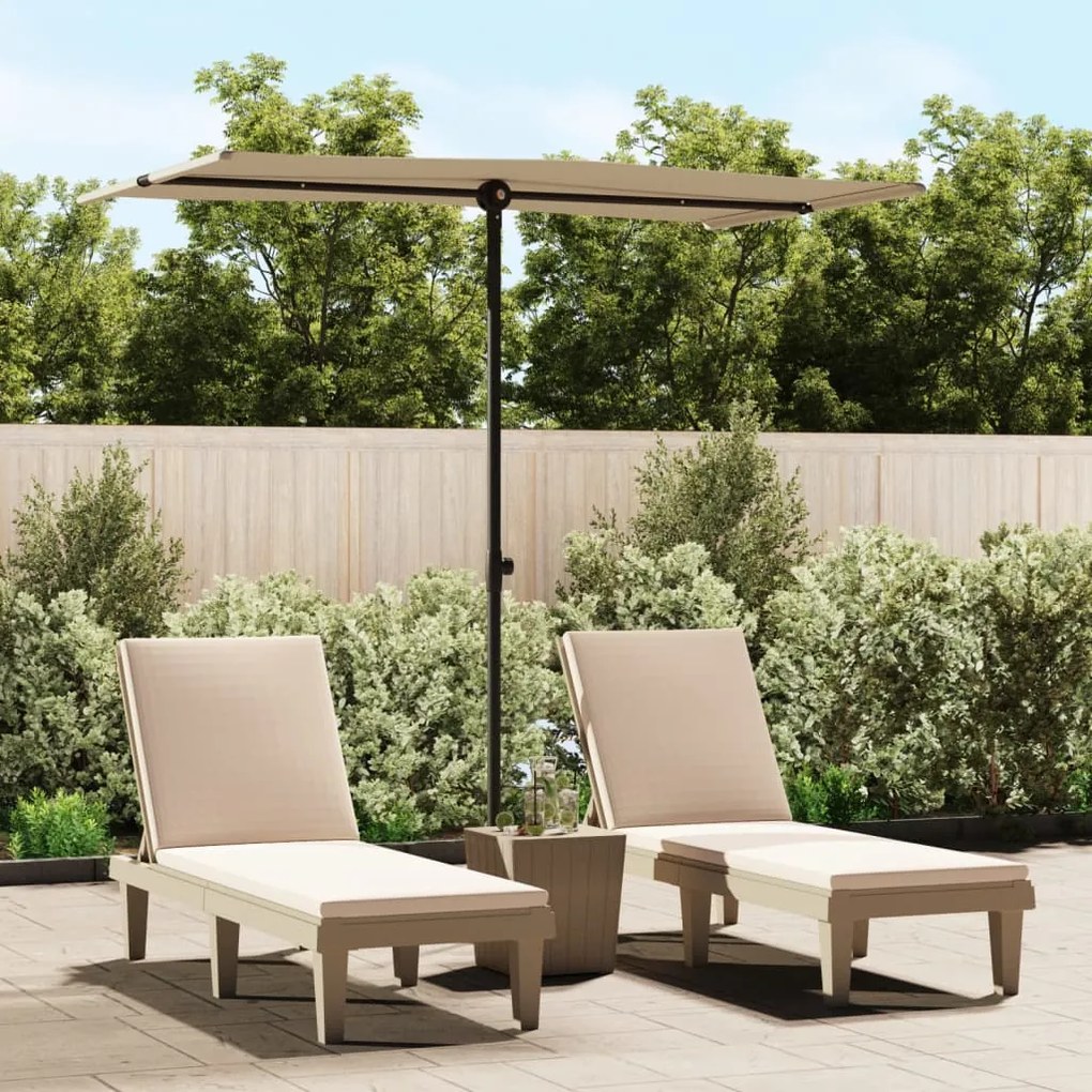 Ομπρέλα Κήπου Taupe 180 x 110 εκ. με Ιστό Αλουμινίου 47331