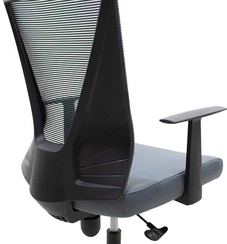 Καρέκλα γραφείου Ghost pakoworld με ύφασμα mesh χρώμα μαύρο - γκρι