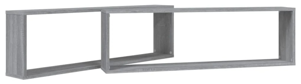 vidaXL Ραφιέρες Τοίχου Κύβος 2 τεμ Γκρι Sonoma 100x15x30εκ. Επεξ. Ξύλο