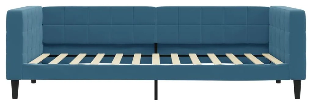 vidaXL Καναπές Κρεβάτι Συρόμενος Μπλε 90x200 εκ. Βελούδινος &amp; Συρτάρια