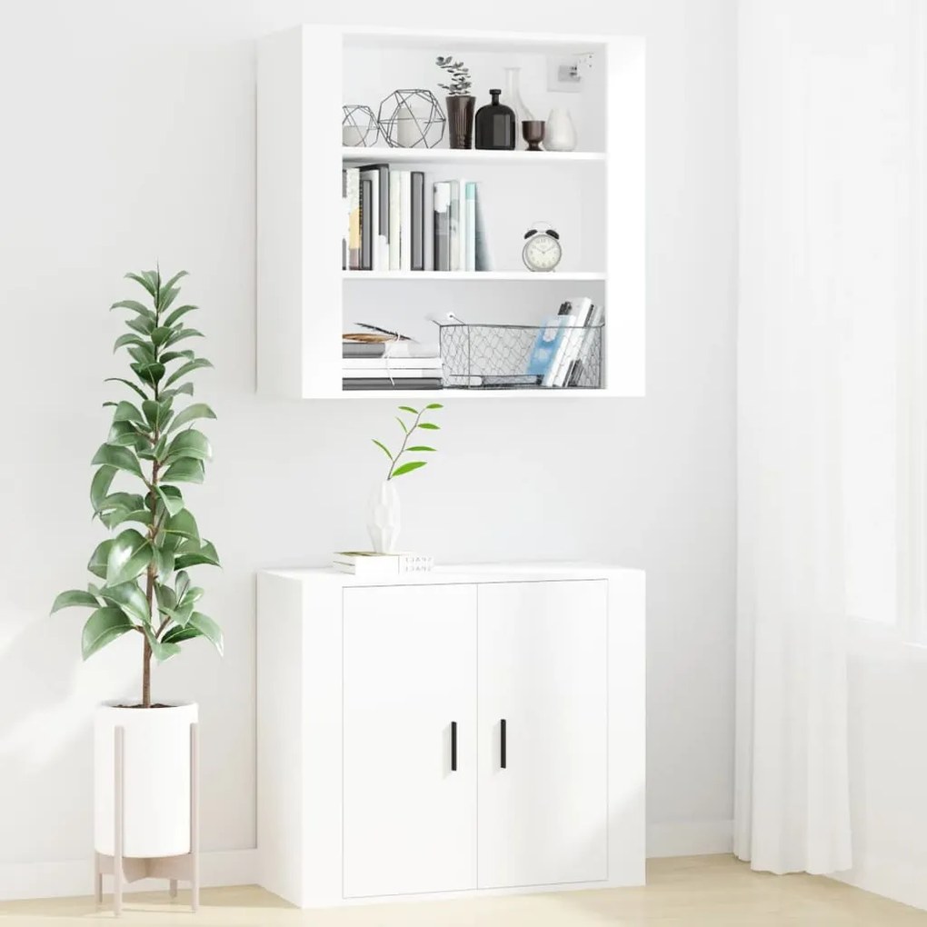 vidaXL Ντουλάπι Τοίχου Λευκό 80x33x80 εκ. από Επεξεργασμένο Ξύλο