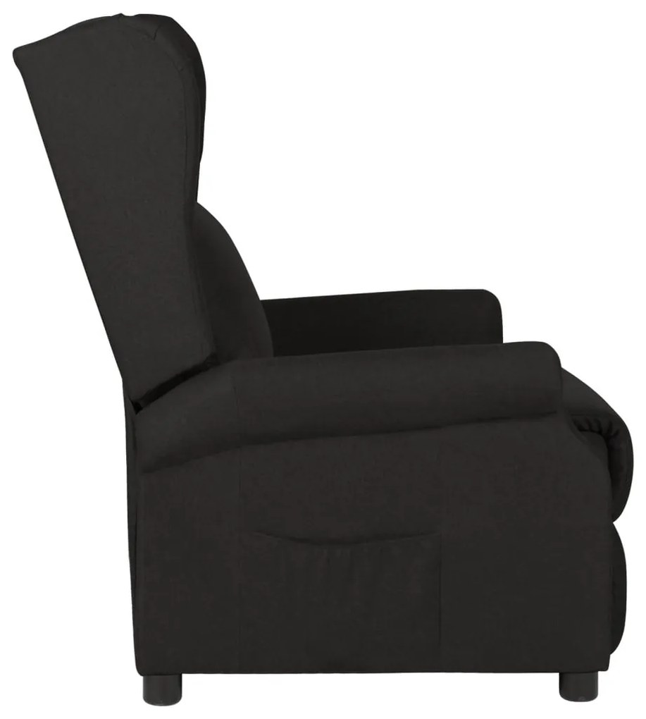 vidaXL Πολυθρόνα Ανακλινόμενη Μαύρη Υφασμάτινη