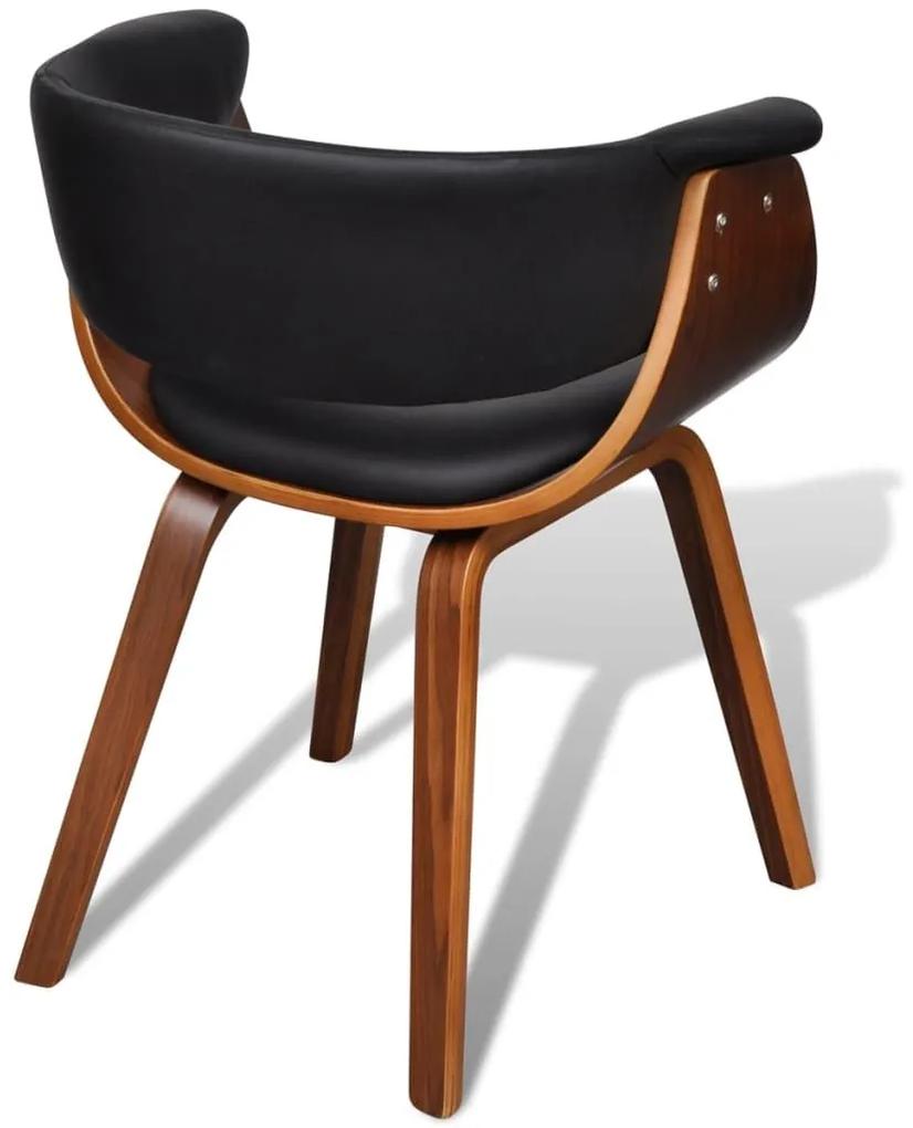 Καρέκλες Τραπεζαρίας 6 τεμ. από Λυγισμένο Ξύλο/Συνθετικό Δέρμα - Μαύρο