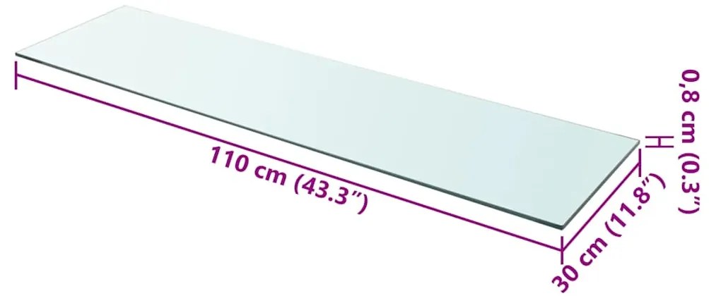 vidaXL Ράφια Πάνελ 2 τεμ. Διάφανα 110 x 30 εκ. Γυάλινα