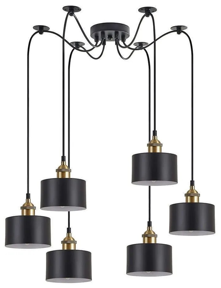 Φωτιστικό Οροφής Adept 77-8761 50x50x300cm 6xE27 60W Black-Gold Homelighting