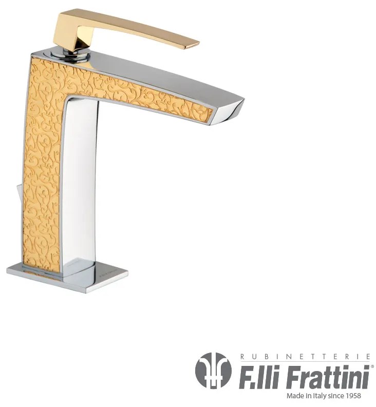 Μπαταρία Νιπτήρα με Αυτόματη Βαλβίδα Luce Frattini decor Chrome/Gold 84054D-100200