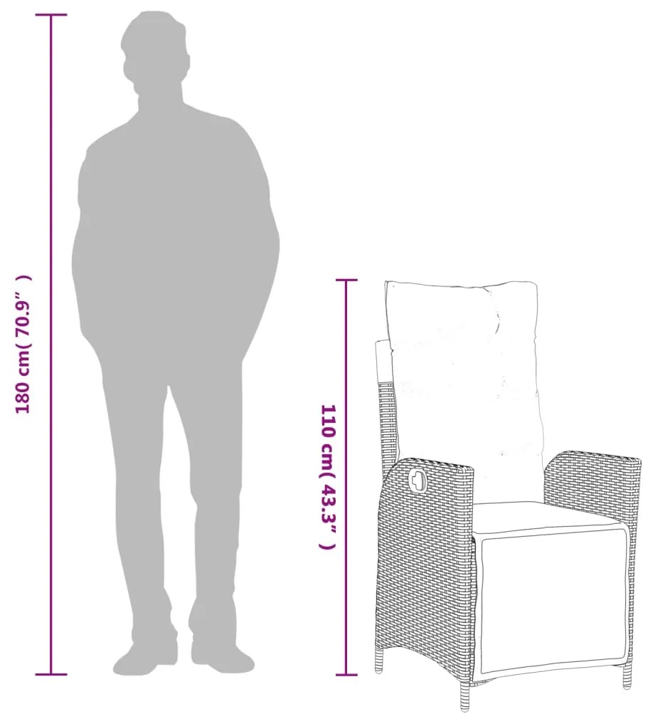 Σετ Τραπεζαρίας Κήπου 9 τεμ Μαύρο από Συνθ. Ρατάν με Μαξιλάρια 3213405