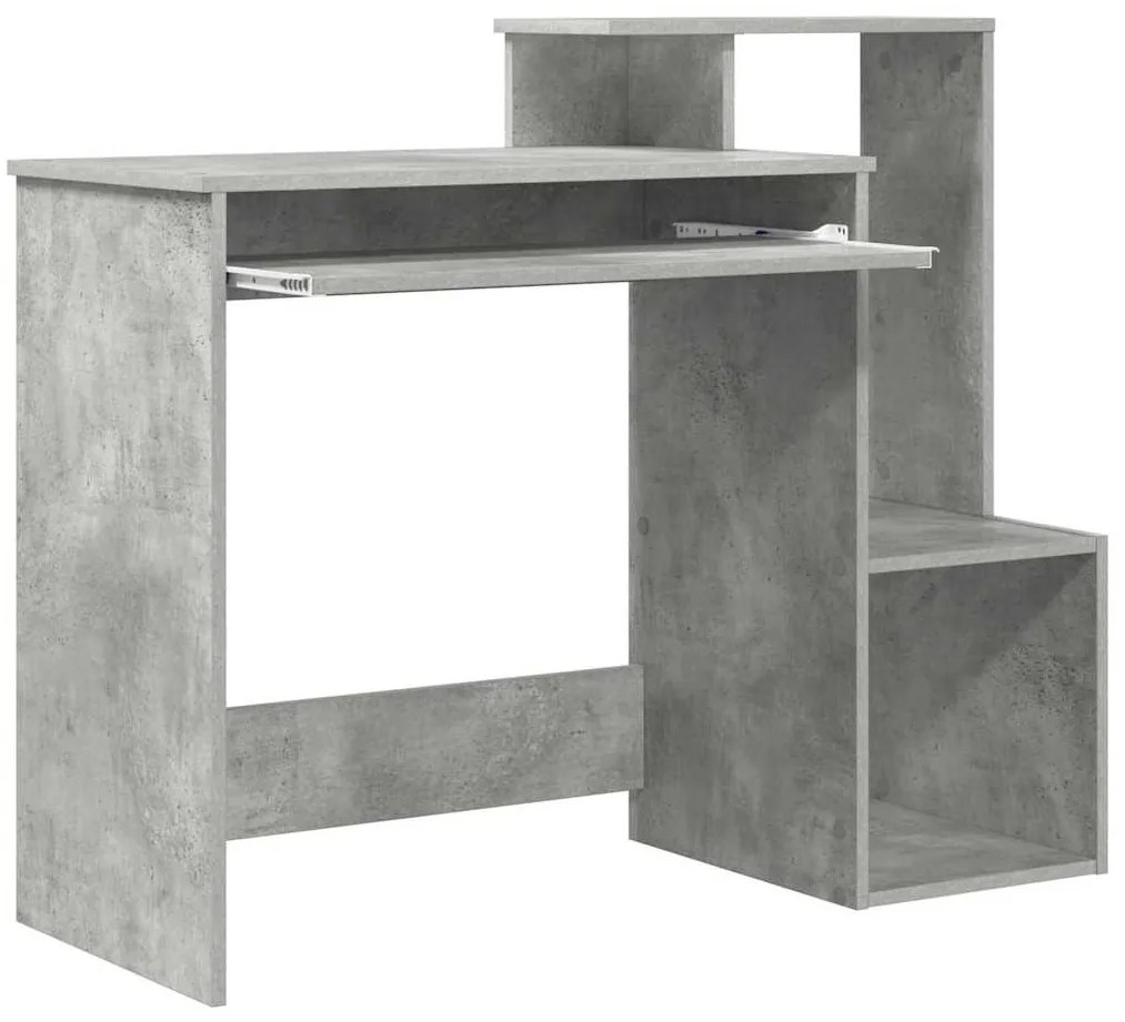 vidaXL Γραφείο Γκρι σκυροδέματος 106 x 40 x 88.5 εκ Επεξεργασμένο ξύλο