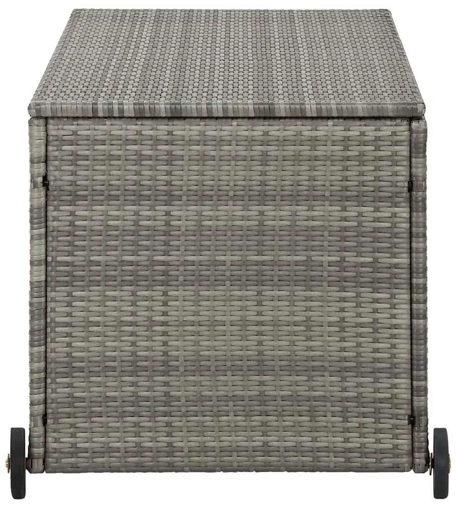vidaXL Κουτί Αποθήκευσης Κήπου Ανοιχτό Γκρι 120x65x61 εκ. Συνθ. Ρατάν