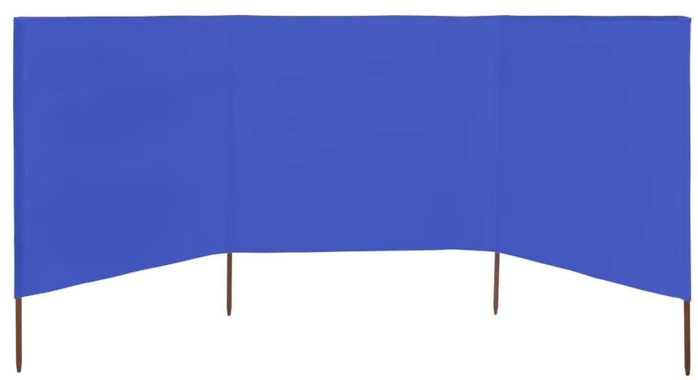 vidaXL Προστατευτικό Αέρα με 3 Πάνελ Αζούρ Μπλε 400x80 εκ. Υφασμάτινο