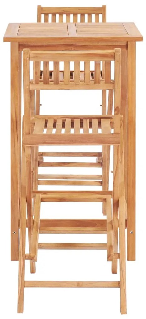 vidaXL Σετ Επίπλων Μπαρ 3 τεμ. από Μασίφ Ξύλο Teak