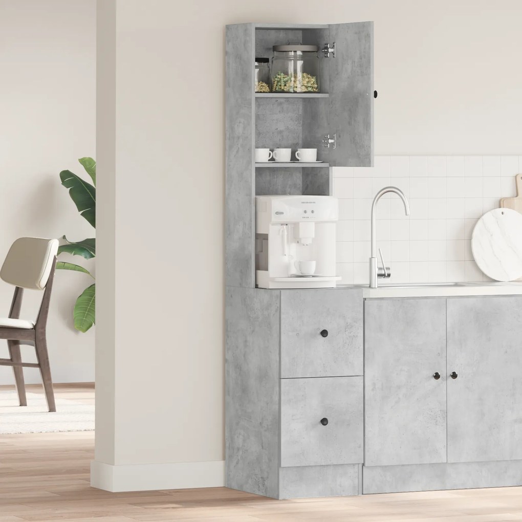 vidaXL Ντουλάπι Κουζίνας Γκρι Σκυριά 35x50x180 εκ. Μοριοσανίδας