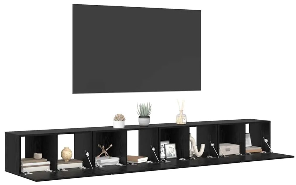 vidaXL Σετ επίπλου τηλεόρασης 4 pcs Μαύρη δρυς 60 x 30 x 30 cm
