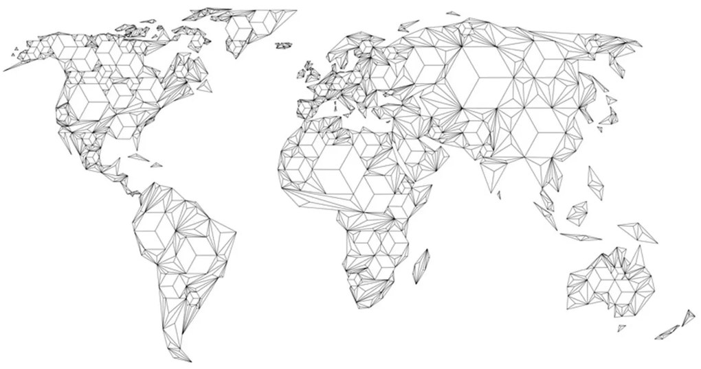 Φωτοταπετσαρία - Map of the World - white solids 200x154