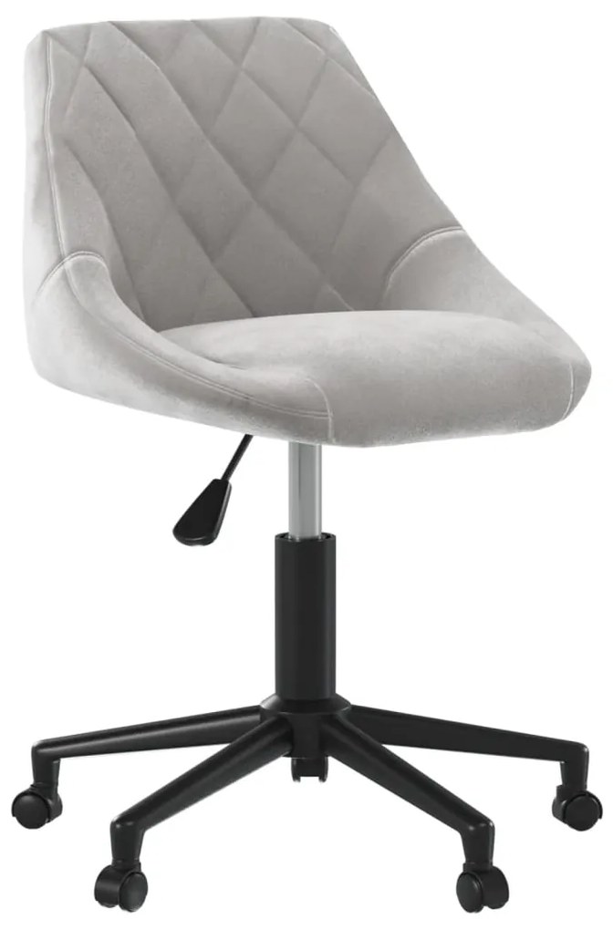vidaXL Καρέκλα Γραφείου Περιστρεφόμενη Ανοιχτό Γκρι Βελούδινη