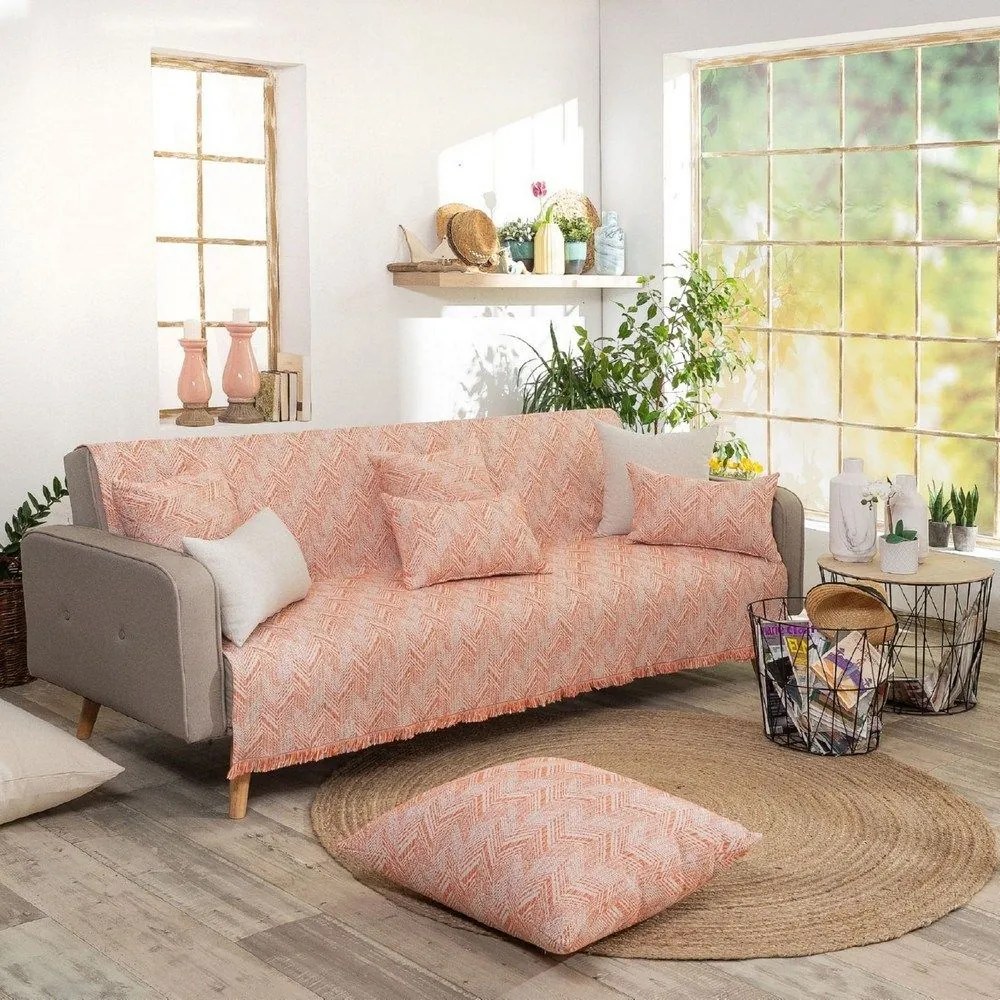 Ριχτάρι Siena 15 Orange Teoran Διθέσιο 180x250cm Βαμβάκι-Πολυέστερ