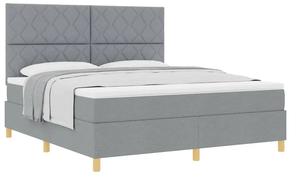 vidaXL Κρεβάτι με ελατήρια Ανοιχτό γκρι 180 x 200 cm ύφασμα