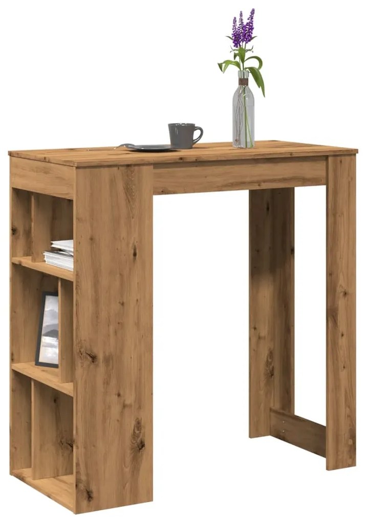 Τραπέζι Μπαρ με Ράγες Δρυς 102x50x103,5 εκ. Επεξεργ. Ξύλο