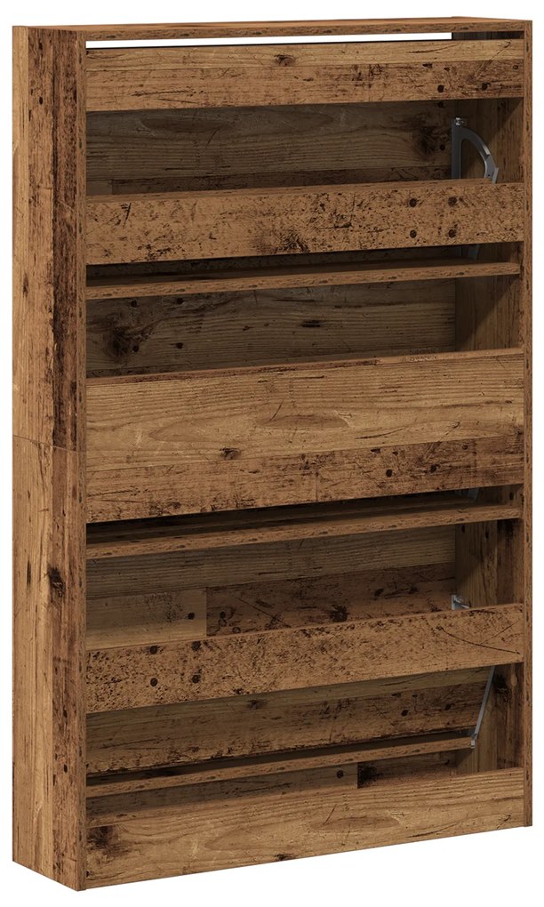vidaXL Ντουλάπα Παπουτσιών Παλιού Ξύλου 80x21x125,5 εκ. Κατασκευασμένο Ξύλο