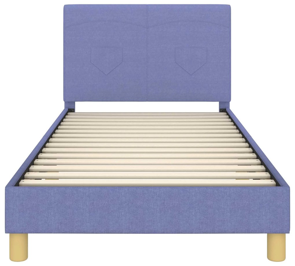 vidaXL Κρεβάτι Παιδικής Κρεβατοκάμαρας με Κεφαλάκι Μπλε τζην ύφασμα