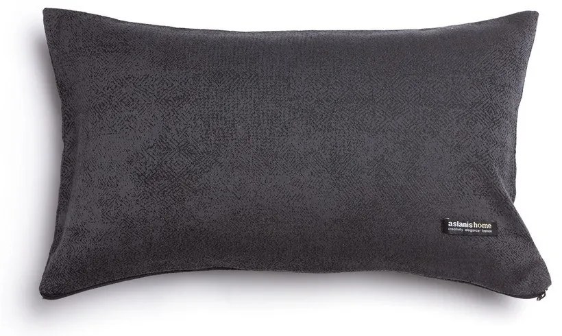 Μαξιλαροθήκη Διακοσμητική Kedros Classic Anthracite-Black Aslanis Home 30X50 Βαμβάκι-Chenille