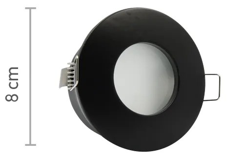 Χωνευτό σποτ από μαύρο μέταλλο 1XGU10 IP44 D:8cm (Χ0008-BL) - Χ0008-BL - Χ0008-BL