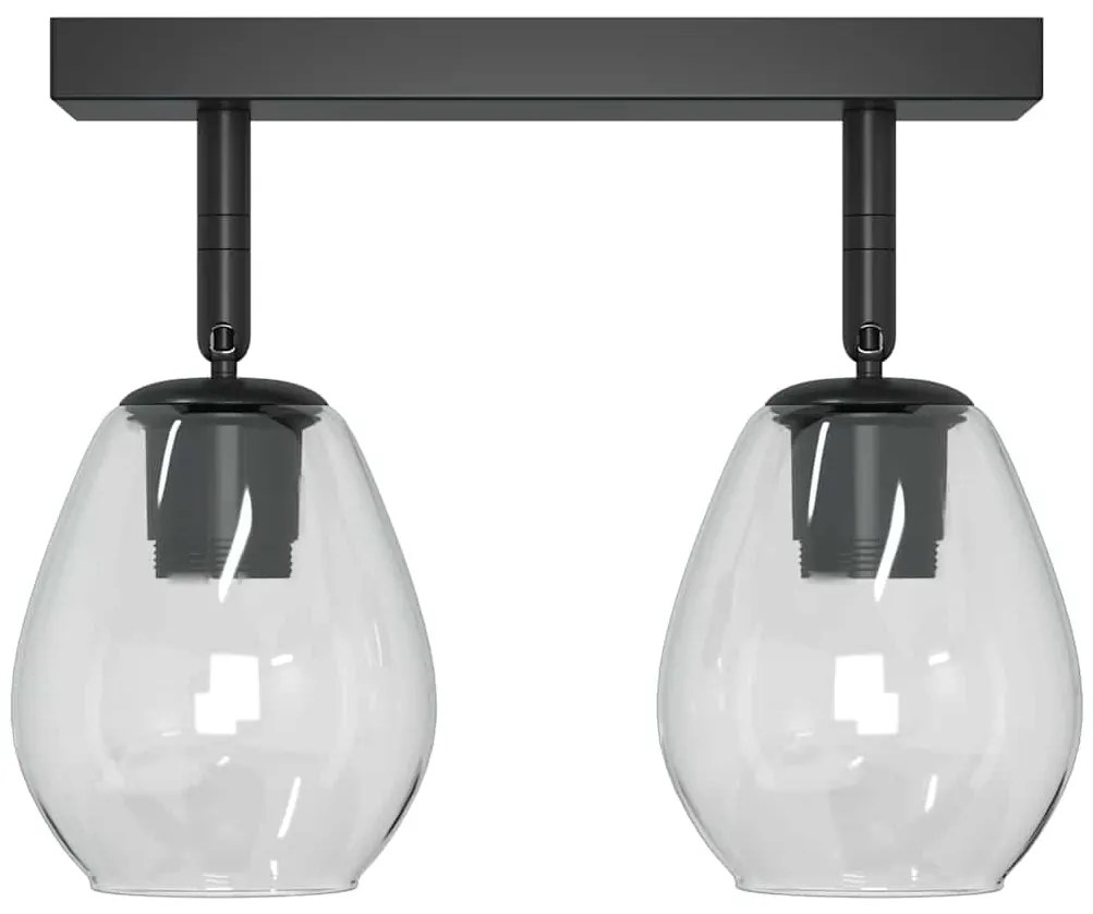 vidaXL Σποτ οροφής Μαύρο 33 x 13 x 26 εκ. Γυαλί και μέταλλο