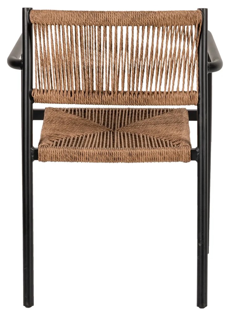 Πολυθρόνα Κήπου INGA Μαύρο/Φυσικό Αλουμίνιο/Rattan 55.5x50x77.5cm - 14840007 - 14840007