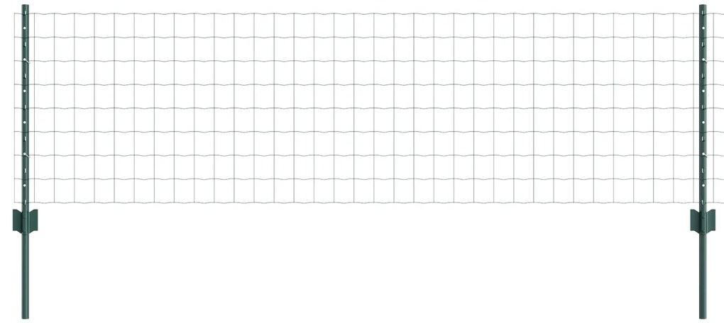 vidaXL Ευρωπαϊκή Επί Fence με 11 U Posts Πράσινο 0,6x25 μ Ατσάλι