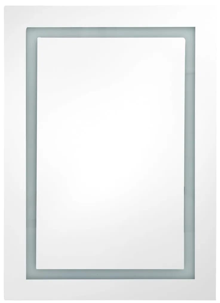 vidaXL Καθρέφτης Μπάνιου με Ντουλάπι & LED Λαμπερό Λευκό 50x13x70 εκ.