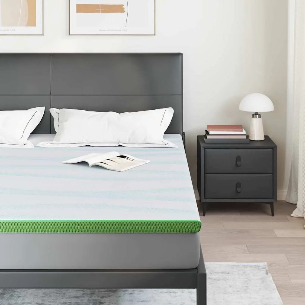 vidaXL Στρώματα Λευκό και Πράσινο 180 x 200 cm