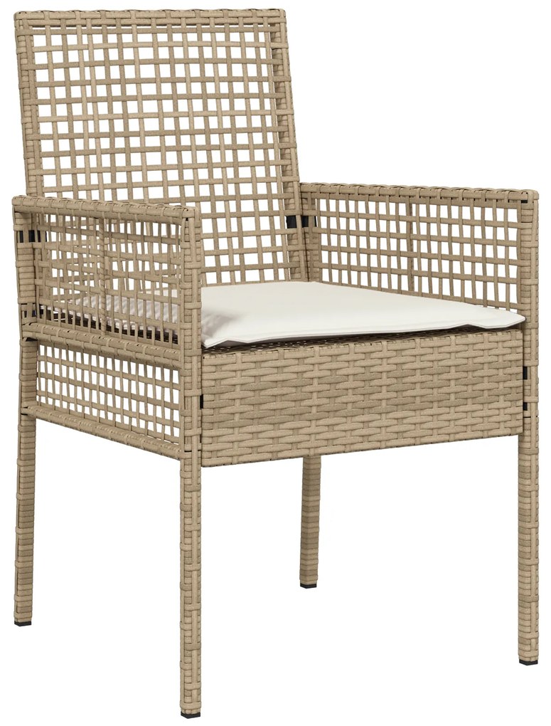 vidaXL Σέτ φαγητού για κήπο 7 pcs Μπεζ 190 x 90 x 75 cm