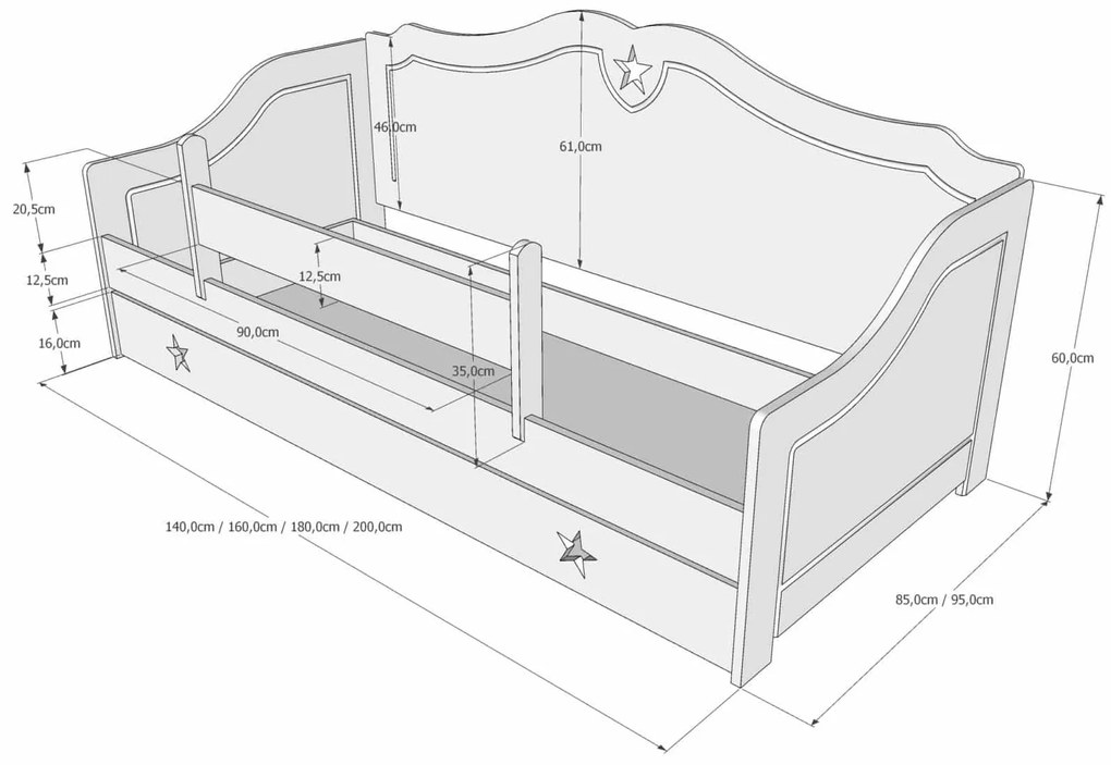 Καναπές Κρεβάτι Franio με Προστατευτικό White  90x200cm  BC60019  BabyCute