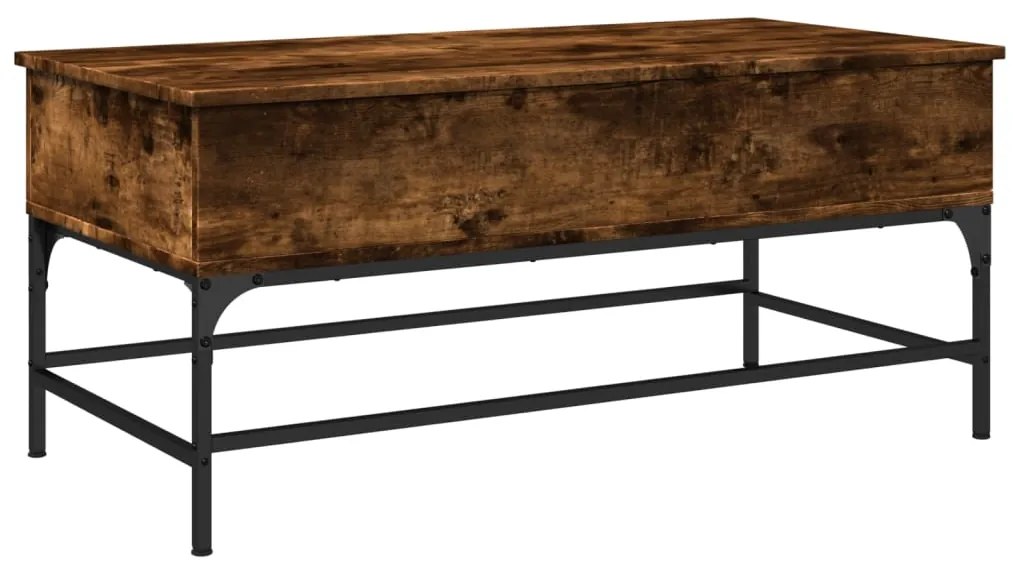 vidaXL Τραπεζάκι Σαλονιού Καπνιστή Δρυς 100x50x45 εκ. Επ. Ξύλο/Μέταλλο