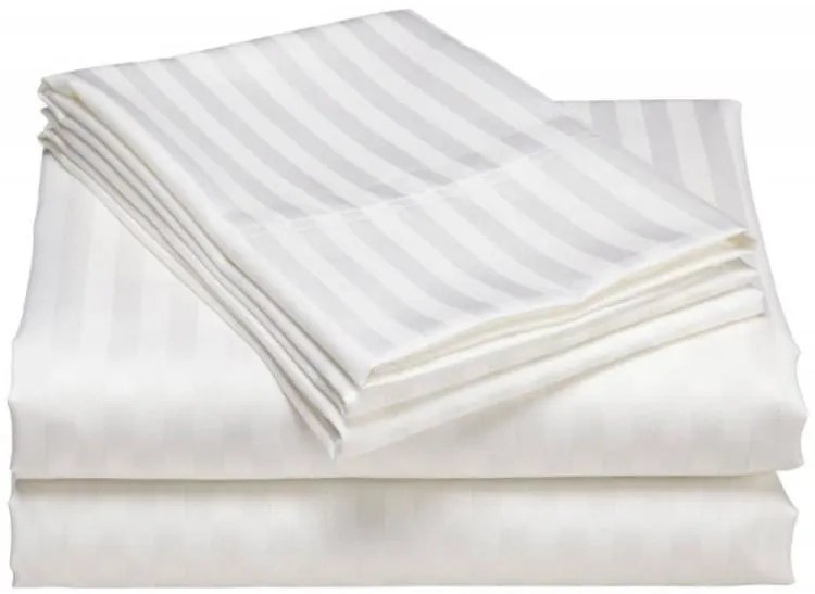Bonsai Home Σετ Σεντόνια 4 Τμχ Βαμβακοσατέν 300 TC King Size 250×280 – LS3 Ρίγα Λευκό