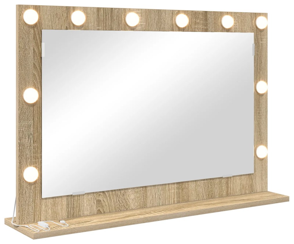 vidaXL Καθρέφτης Vanity  Sonoma oak Επεξεργασμένο ξύλο, Γυαλί