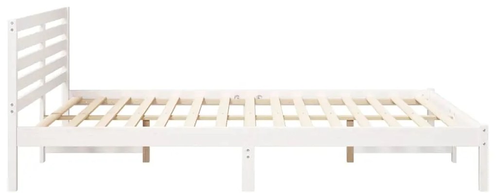 vidaXL Σκελετός Κρεβατιού Λευκό 160 x 220 cm Μασίφ ξύλο πεύκου