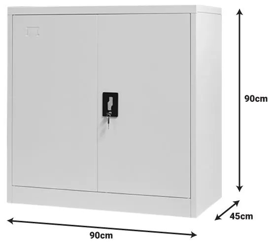 Ντουλάπα Armon Μεταλλική Ανοιχτό Γκρί 90x45x90 εκ. 90x45x90 εκ.