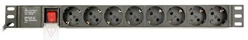 ENERGENIE PDU 8 SCHUKO SOCKETS 1U 16A C14 PLUG 3M