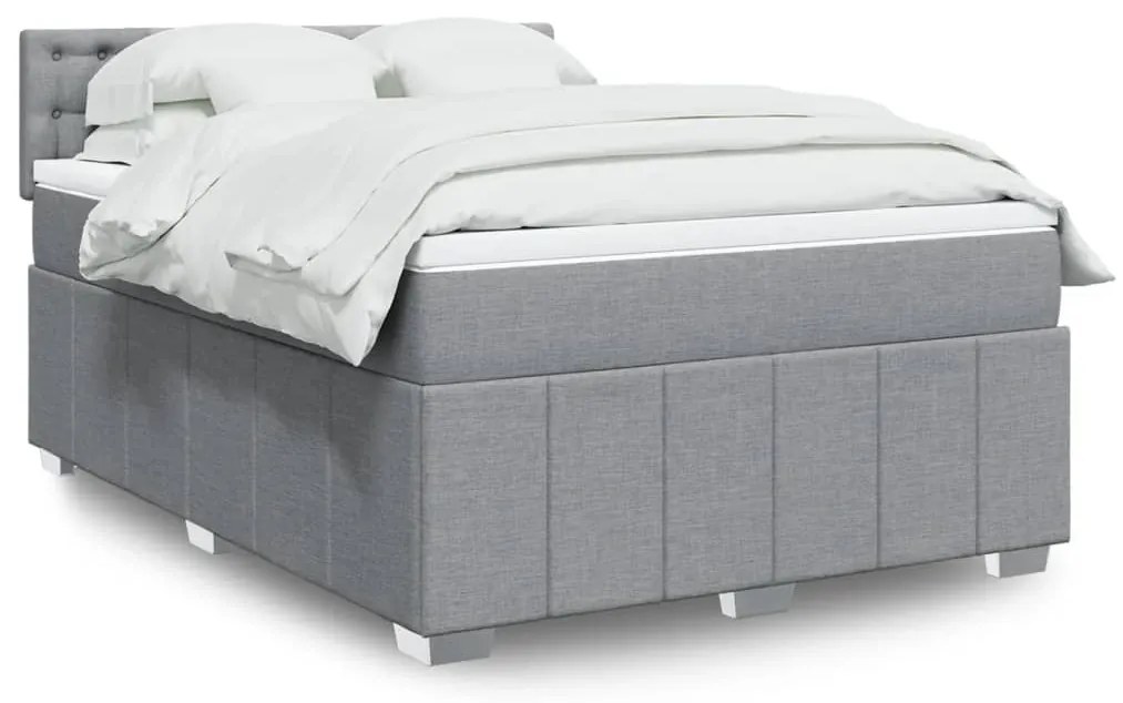 vidaXL Κρεβάτι Boxspring με Στρώμα Αν. Πράσινο 160x200εκ Υφασμάτινο