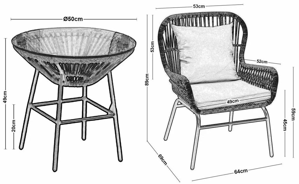 Μπαλκόνι Mesa A100, Επεξεργασμένο γυαλί, 20 kg, Ραττάν, Ταπισερί, Μαξιλάρι καθίσματος: Ναι | Epipla1.gr