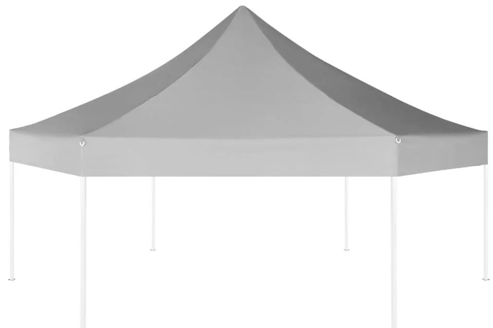 vidaXL Τέντα Εκδηλώσεων Εξάγωνη Πτυσσόμενη Γκρι 3,6 x 3,1 μ.
