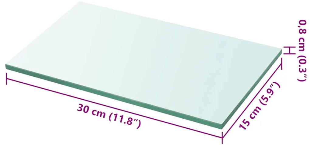 vidaXL Ράφι Πάνελ Διάφανο 30 x 15 εκ. Γυάλινο