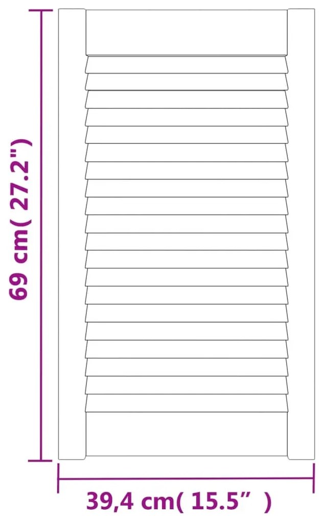 vidaXL Πορτάκια με Περσίδες 4 Τεμ. Λευκά 69x39,4εκ Μασίφ Ξύλο Πεύκου