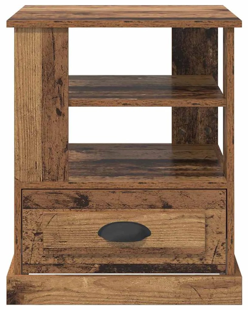 vidaXL Κομοδίνο με ράφι Παλαιό ξύλο 50 x 50 x 60 cm Επεξεργασμένο ξύλο