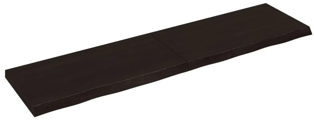 vidaXL Επιφάνεια Τραπεζιού Σκούρο Καφέ 200x50x(2-6)εκ Επεξ. Μασίφ Δρυς