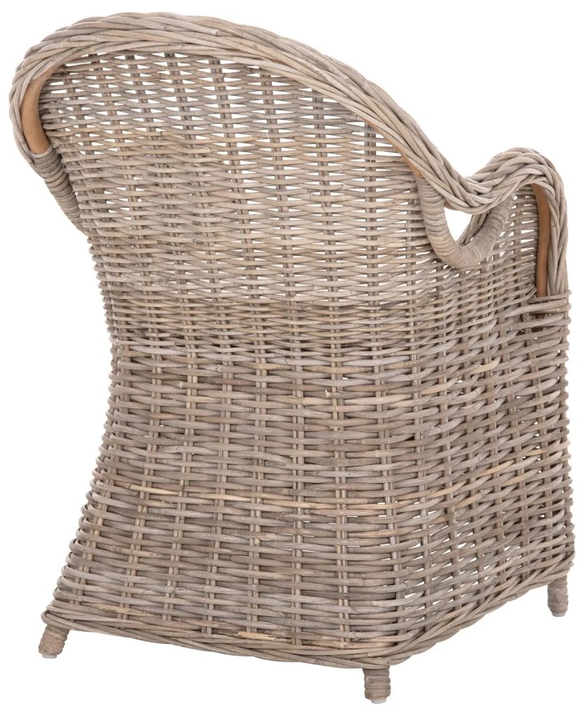Καρέκλα - Πολυθρόνα KEYLA C9536 Καφέ Rattan με Εκρού Μαξιλάρι 63x65x87Υεκ. 63x65x87 εκ.
